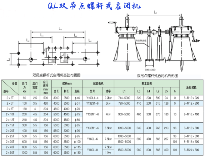 QL雙吊點螺桿式啟閉機